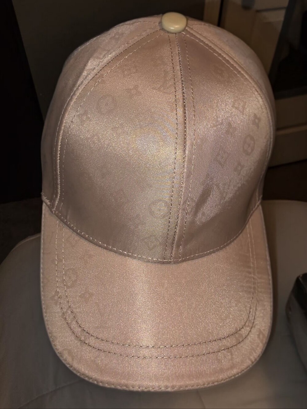 Luxury Satin Baseball Cap - Champagne.